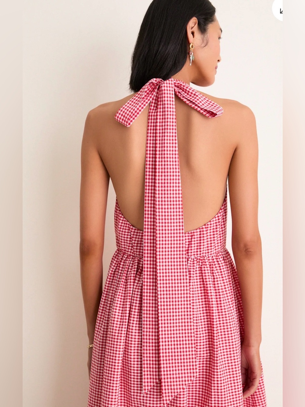 Tuckernuck Red Gingham Marcie Dress Sz M Feminine Costal Preppy Summer Casual - Picture 2 of 15